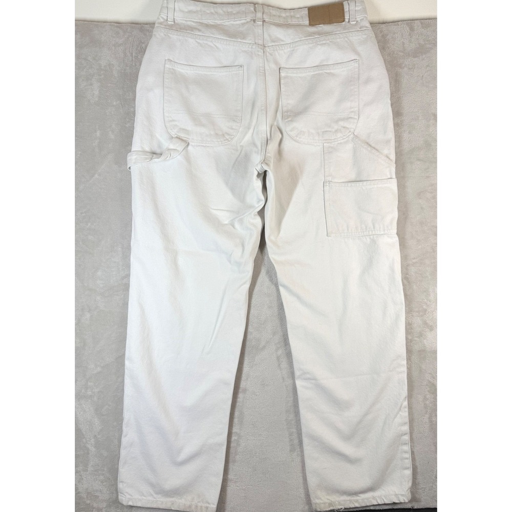Cotton On Carpenter Pants Large 42 White Utility Pockets Summer Cotton Blend - Picture 12 of 16